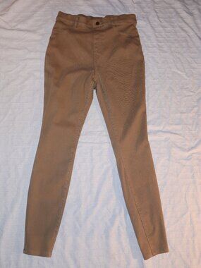 Time and Tru Women's Tan Skinny Pants Size M 8-10 Stretch Pull-On Jeggings